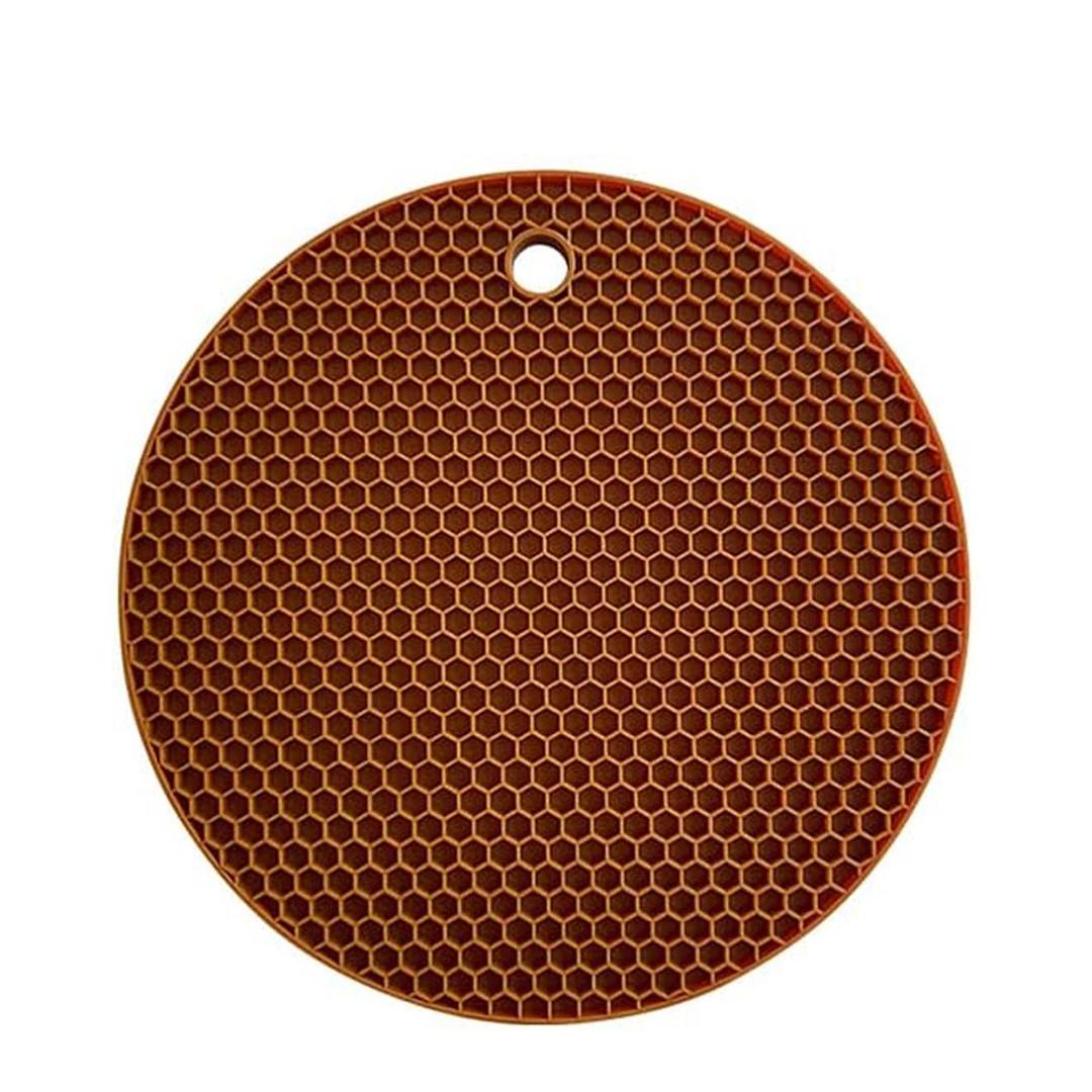 Non-Slip Silicone Trivets Mat Set of 2 Multi Purpose Drying Mats, Heat Resistant to 464?øF, Brown