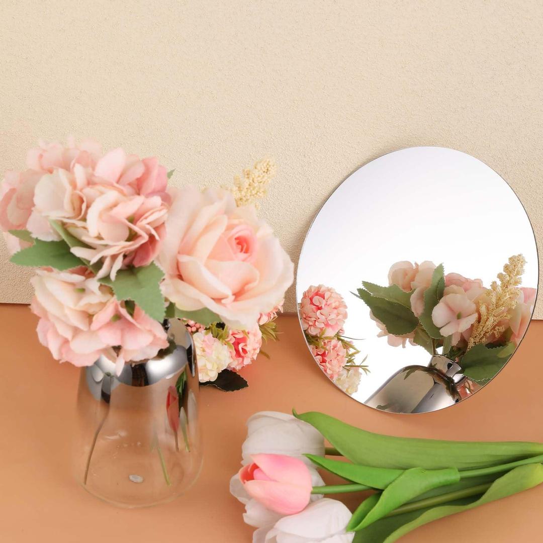 6-Pack Non-Glass Acrylic Round Mirrors, 6-Inch Mirror Plates