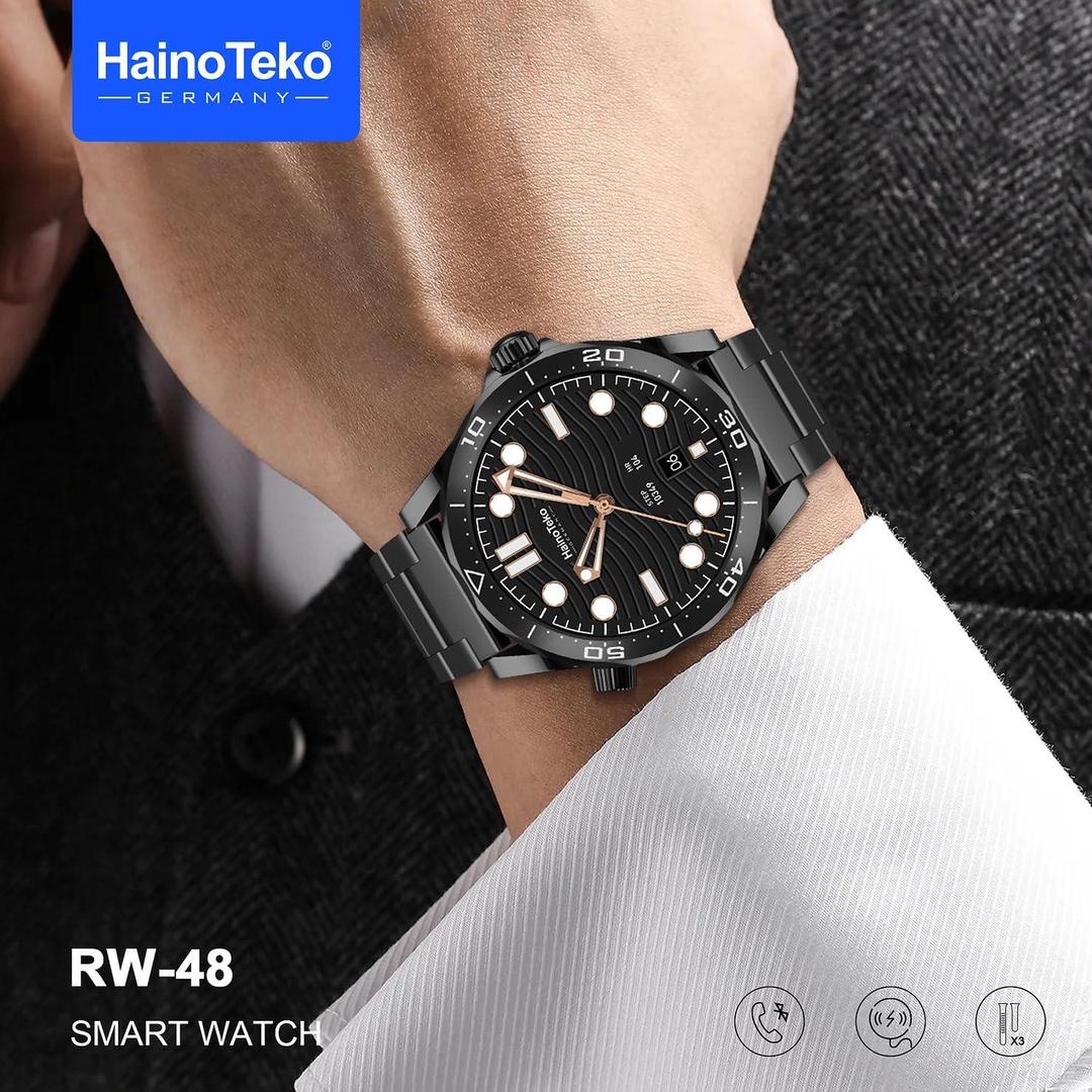 Haino Teko Germany RW48 Smart Watch with AMOLED Display ƒ?? 3 Interchangeable Straps, Black