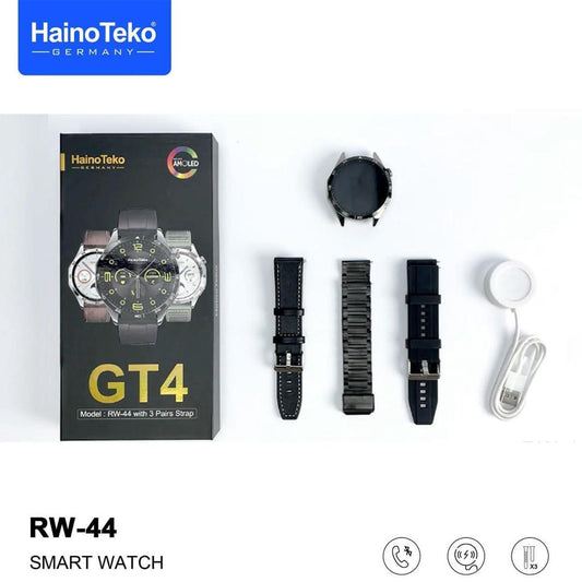 Haino Teko Germany RW44 Smartwatch with 3 Pair Straps ƒ?? For Gents