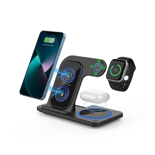 3-in-1 Magnetic Foldable Wireless Charger Stand ƒ?? Fast Charging